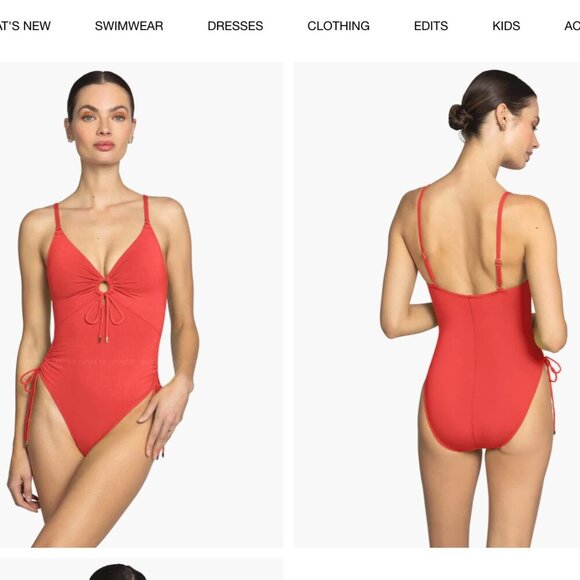 Robin Piccone Aubrey One Piece Key Hole in Red Size 2 - Picture 1 of 6